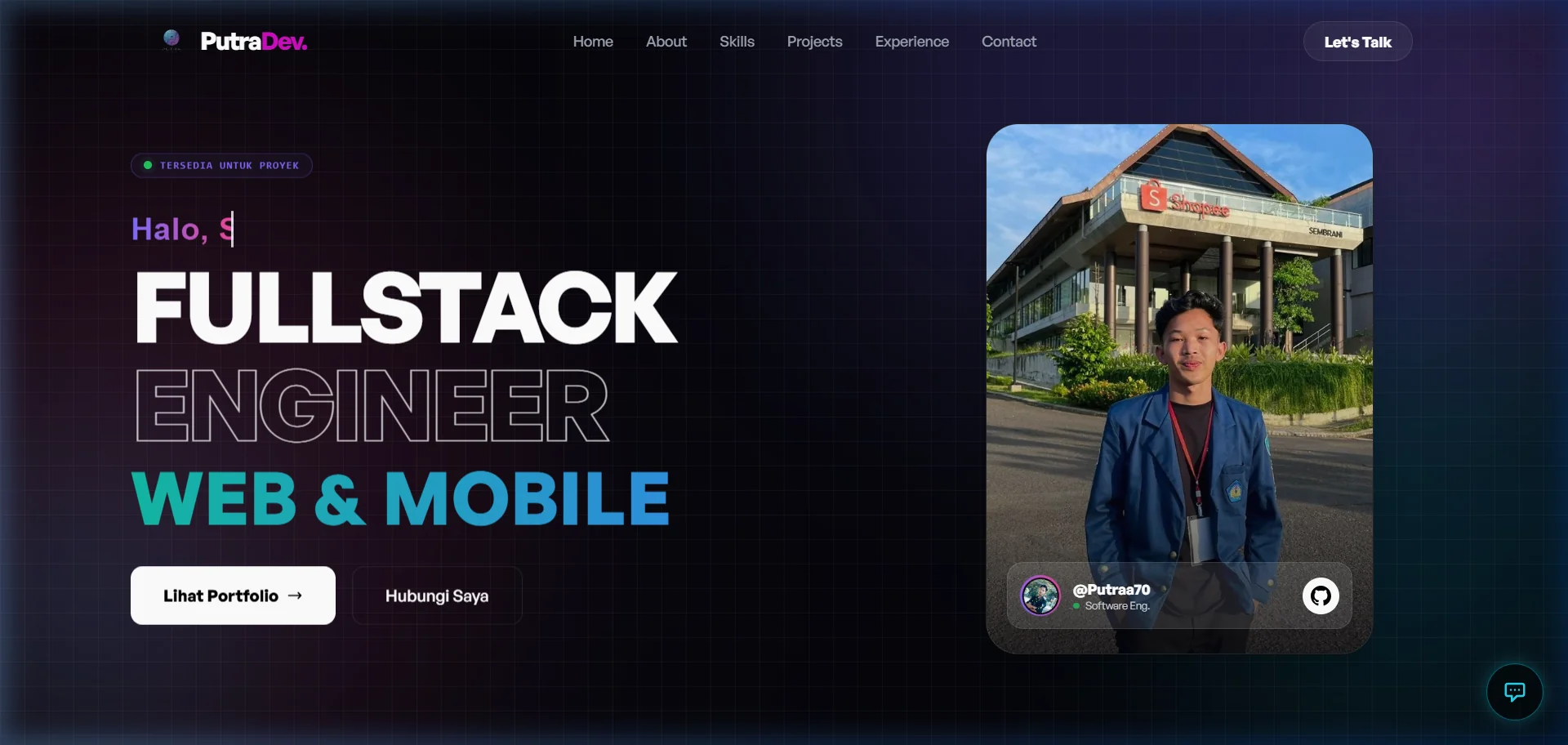 Putra Dev — Web Developer & Fullstack Engineer Portfolio